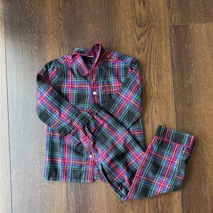 Crewcuts Kids Plaid Pajama Set - Black, Red, and Blue Sz 6/7